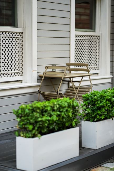 A well-maintained garden featuring a lush, green lawn bordered by flower beds with a variety of flowering plants and shrubs. In the foreground, two large trees with textured bark and sprawling branches are visible, one of which is covered in climbing ivy. The garden beds are filled with a mix of leafy plants and small flowering species, creating a vibrant and diverse landscape. In the background, a red-brick house with white-framed windows and a tiled roof is partially visible behind the trees and foliage. The scene is illuminated by natural daylight, highlighting the textures of the grass, leaves, and soil, with a clear atmosphere suitable for outdoor garden maintenance and landscaping work undertaken by Gardeners Finchley.